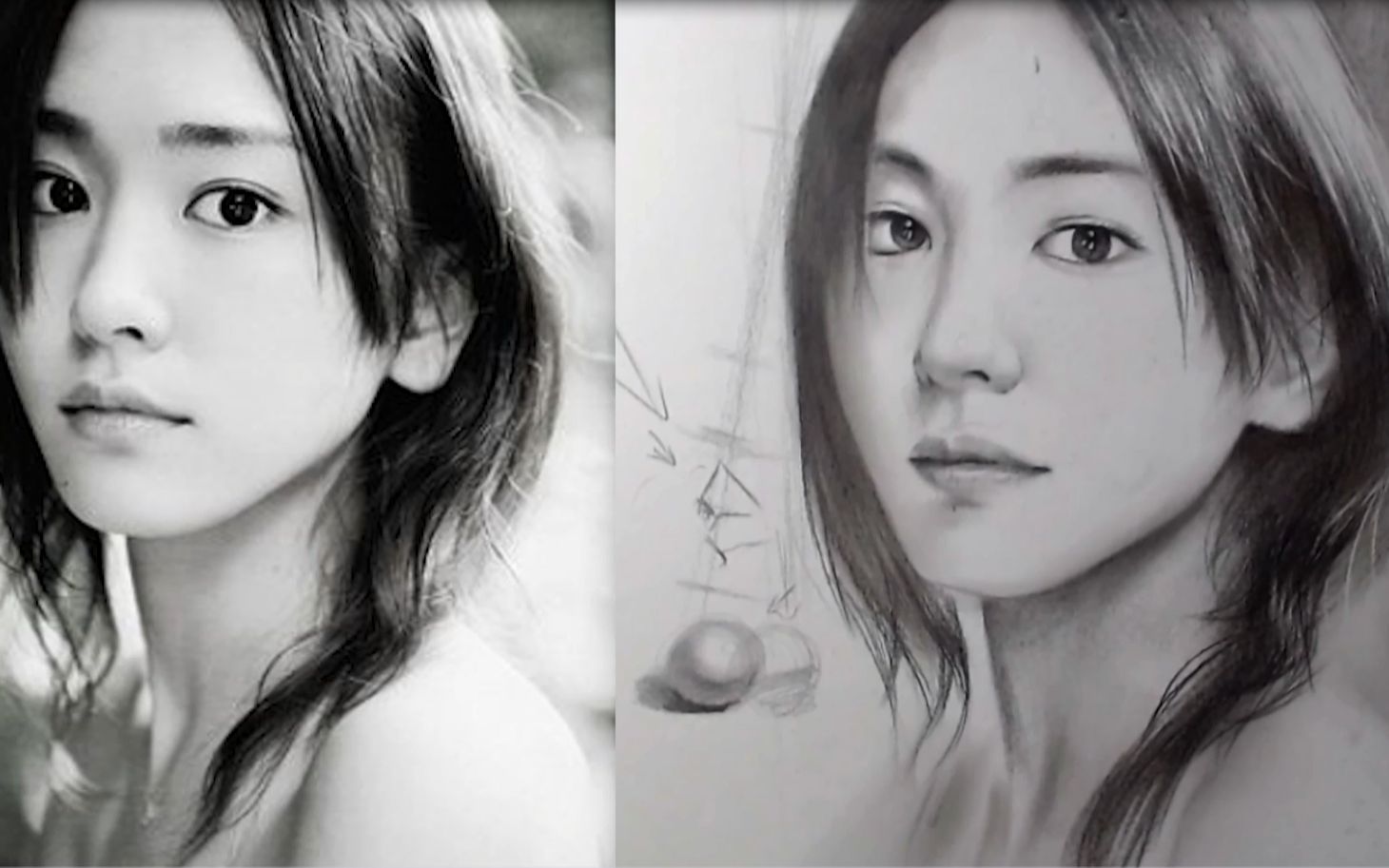 用一支素描铅笔轻松画出集甜美温柔于一身的新垣结衣女神