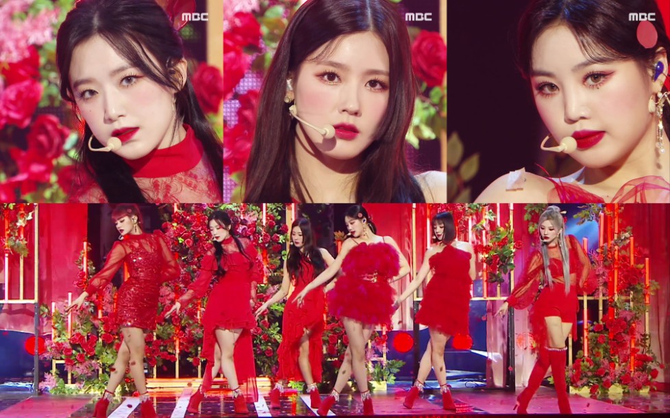 (g)i-dle-火花 绝美红衣 音乐中心现场 采访 1/16