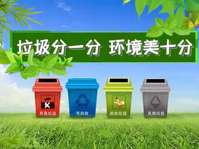 垃圾分一分环境美十分-环保与卫生,垃圾分类主题演讲朗诵配乐led背景