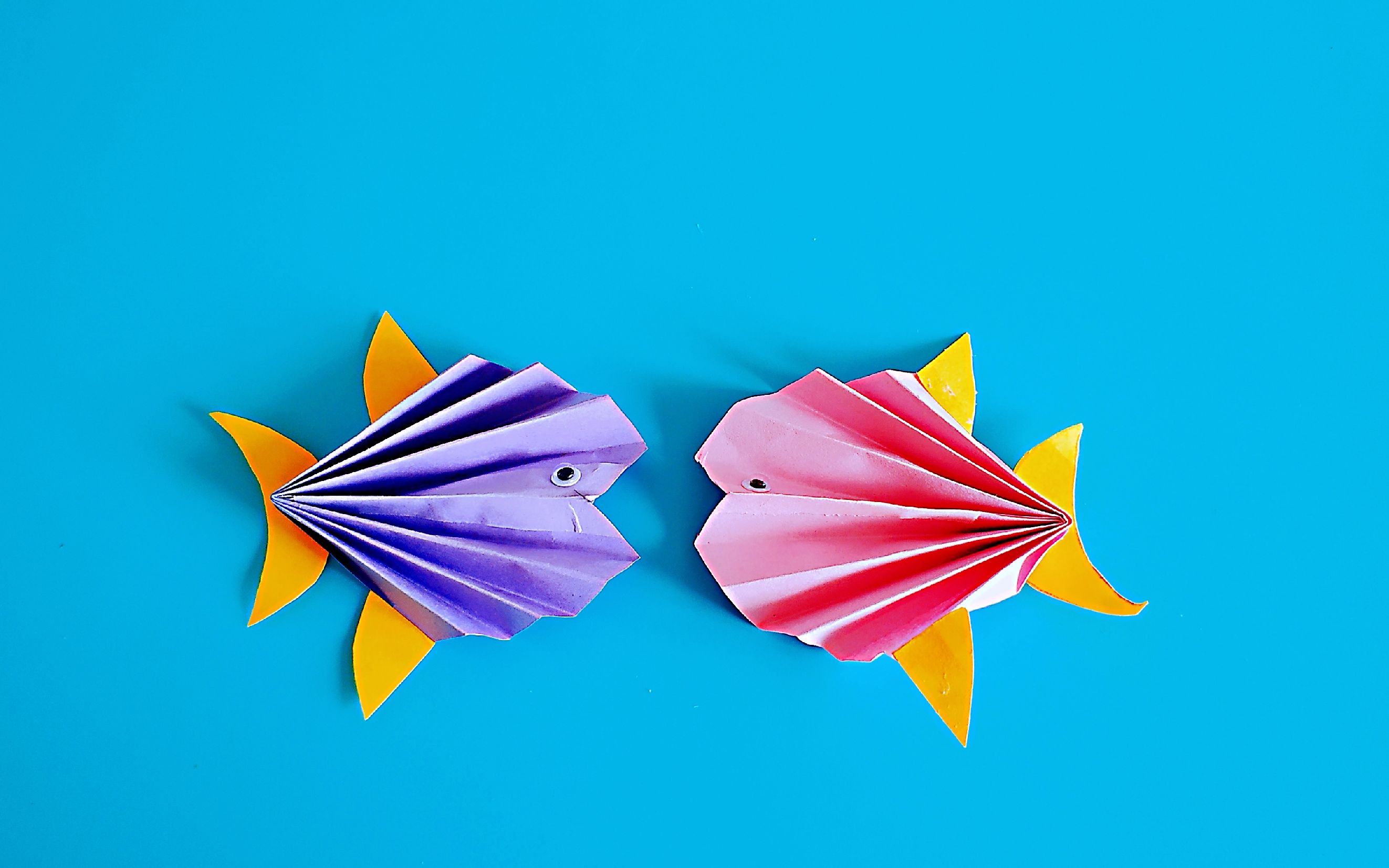简单亲子手工折纸,活灵活现的扇形鱼,像鱼儿一样刷一下存在感!