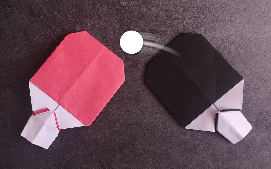 简单又好玩的乒乓球拍折纸,乒乒乓乓天下无双,手工玩具