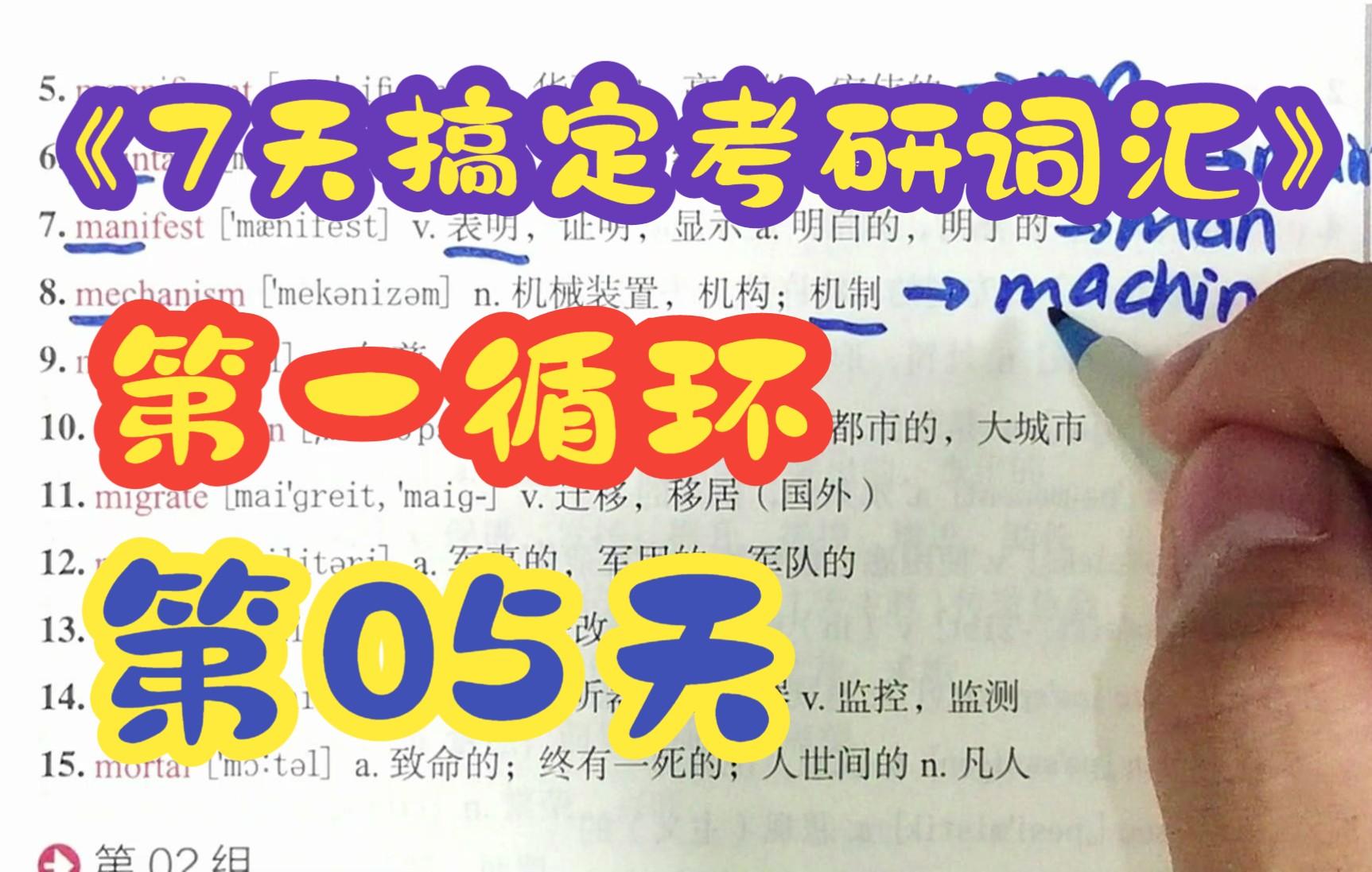 [图]总05】7天搞定考研词汇第一循环第五天【动笔式带学】~