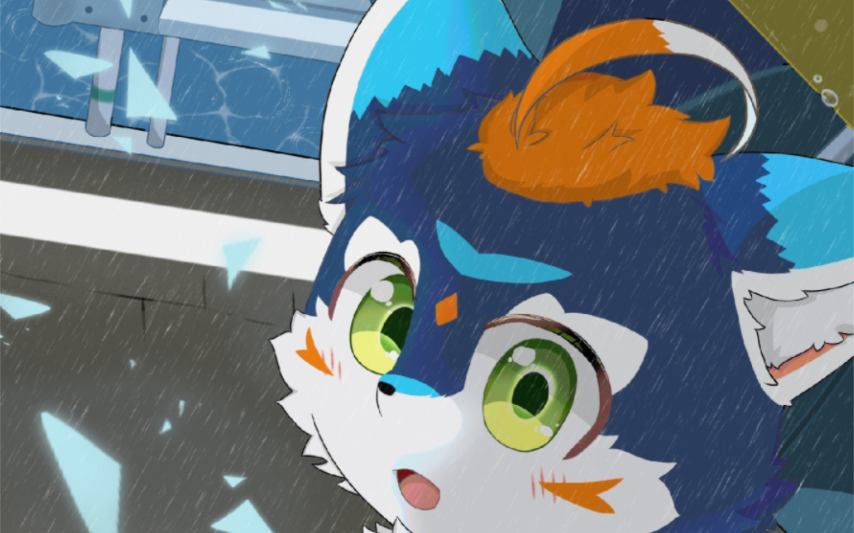 下雨天:雨停之后要一起踩小水坑嘛~【绘画过程/furry】哔哩哔哩bilibili