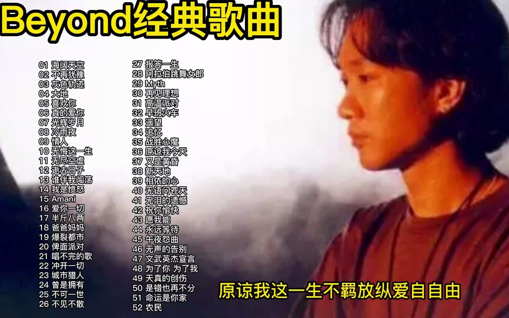 [图]Beyond的黄家驹，52首歌曲精选，无损音质效果满满的。