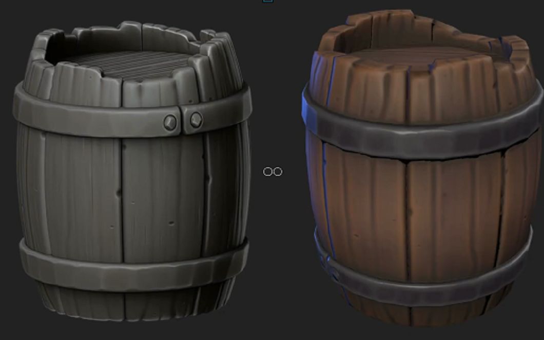 游戏建模新手教程木桶模型制作3dsmaxzbrush