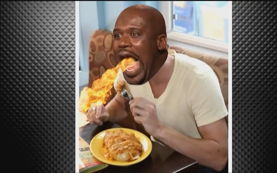 奥胖巴克利"辣椒挑战",两人表情喜感