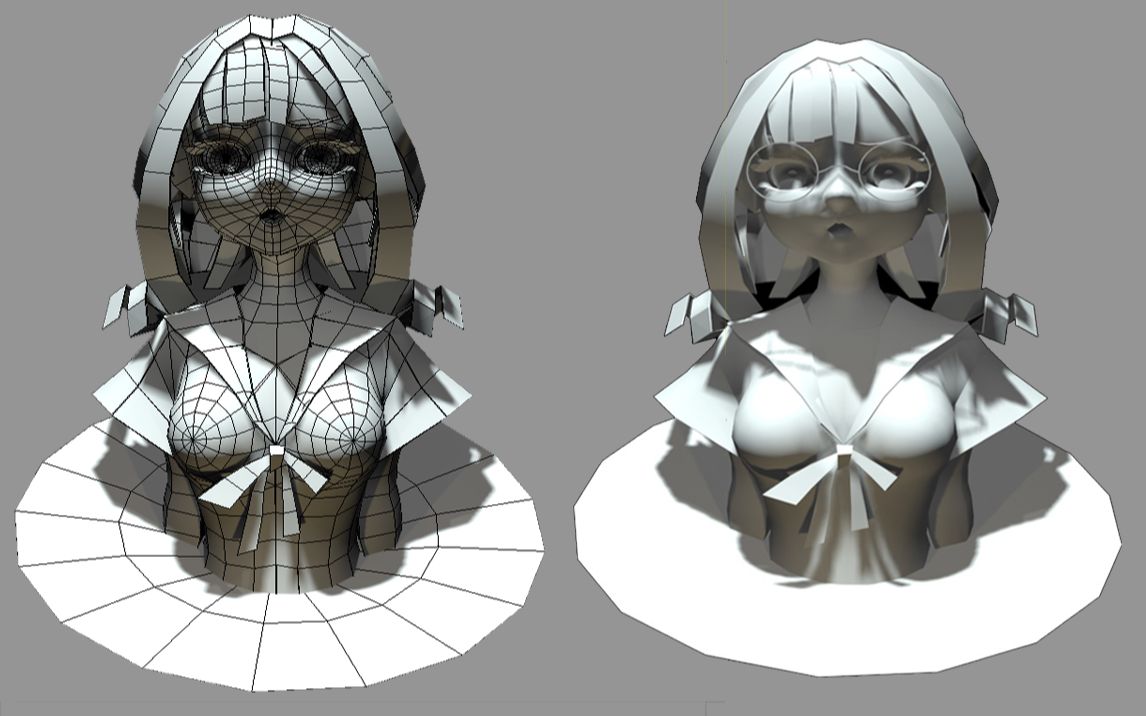 【3dmax人物建模】水手服二次元女性角色全流程佈線講解