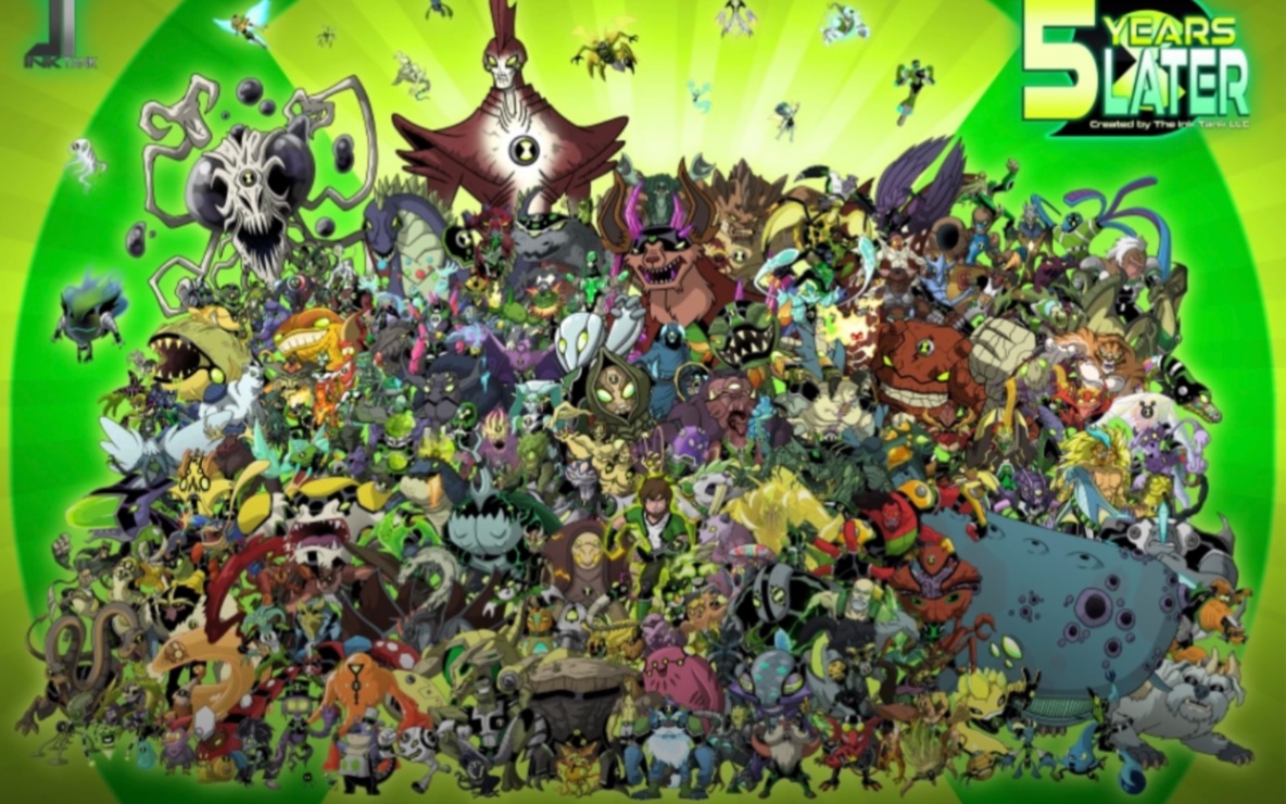 [图]（转载）我为这张巨型海报画了250个田小班的外星人！I'veDrawn OVER 250 Ben 10 Aliens for this GiantPoster!