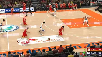 NBA2K奥运会：3节逆转韩国男篮，外线朱八三分爆发轻松逆转