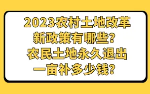 Video herunterladen: 2023农村土地改革新政策有哪些？农民土地永久退出一亩补多少钱？