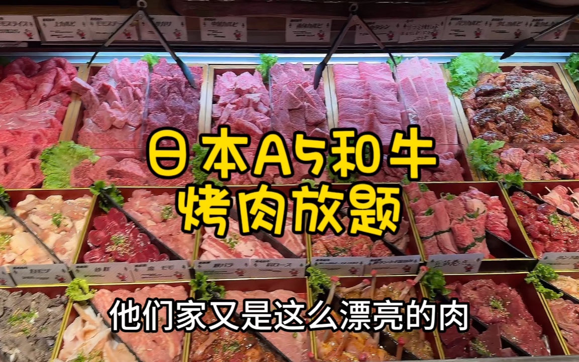 日本A5和牛烤肉放题 吃的太爽了!和牛滋滋冒油哔哩哔哩bilibili