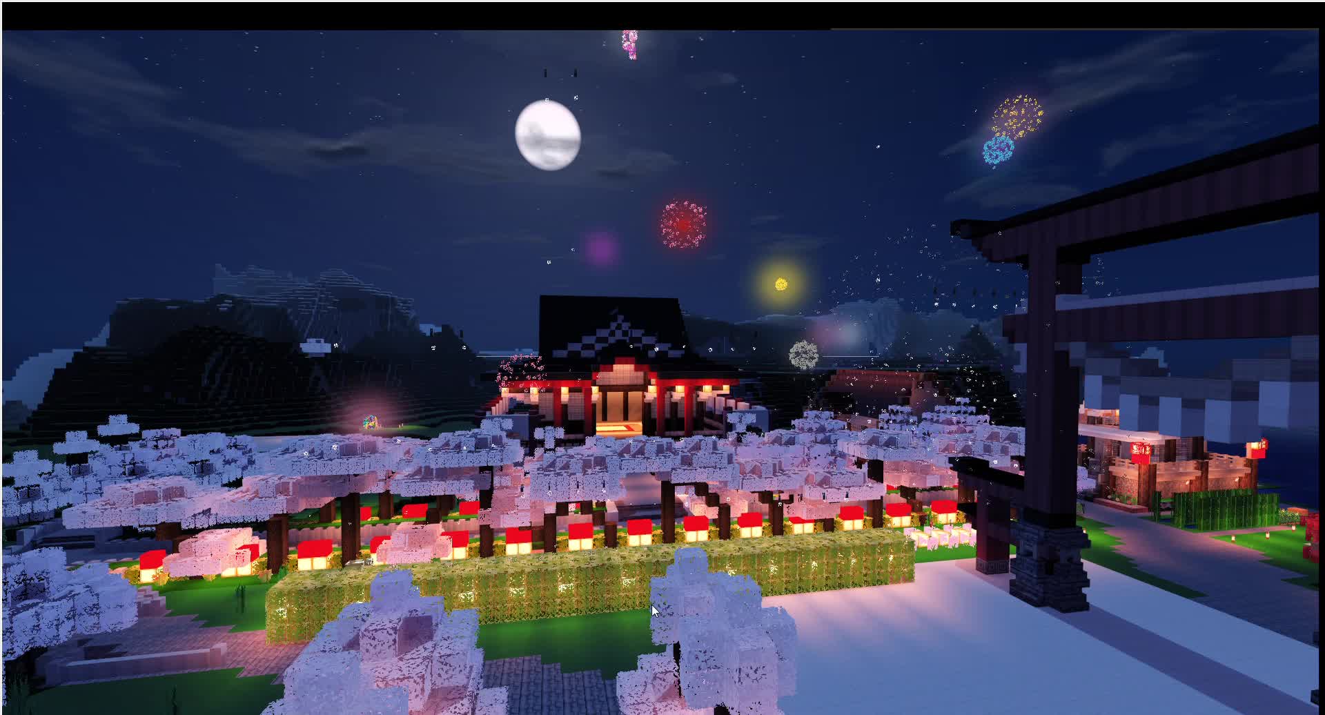 mc和风模组自建神社烟火大会