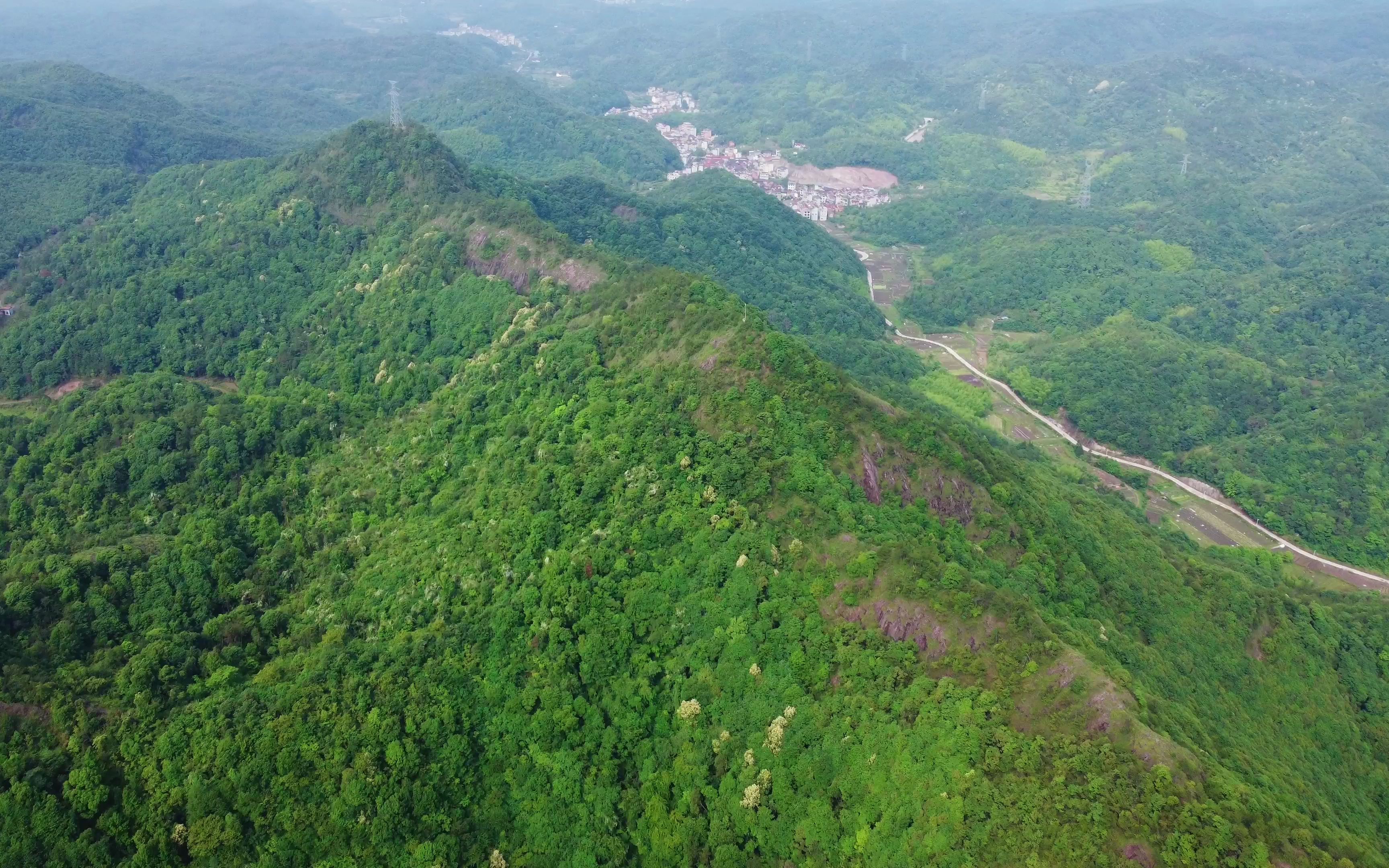 航拍浙江永康偏远农村,大山里的风景