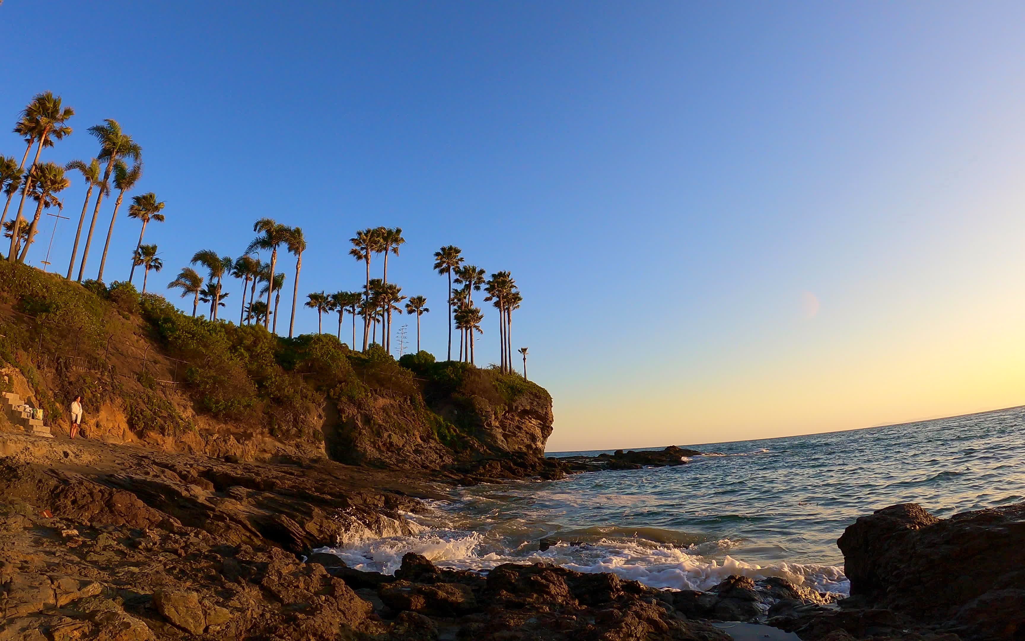 6秒4k日落延时摄影洛杉矶南crescentbay落日延时摄影6secsunsetat