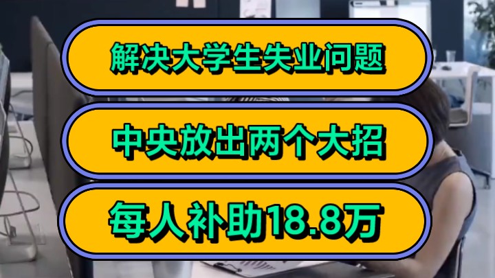 解决大学生失业问题,中央放出两个大招,每人补助18.8万!哔哩哔哩bilibili