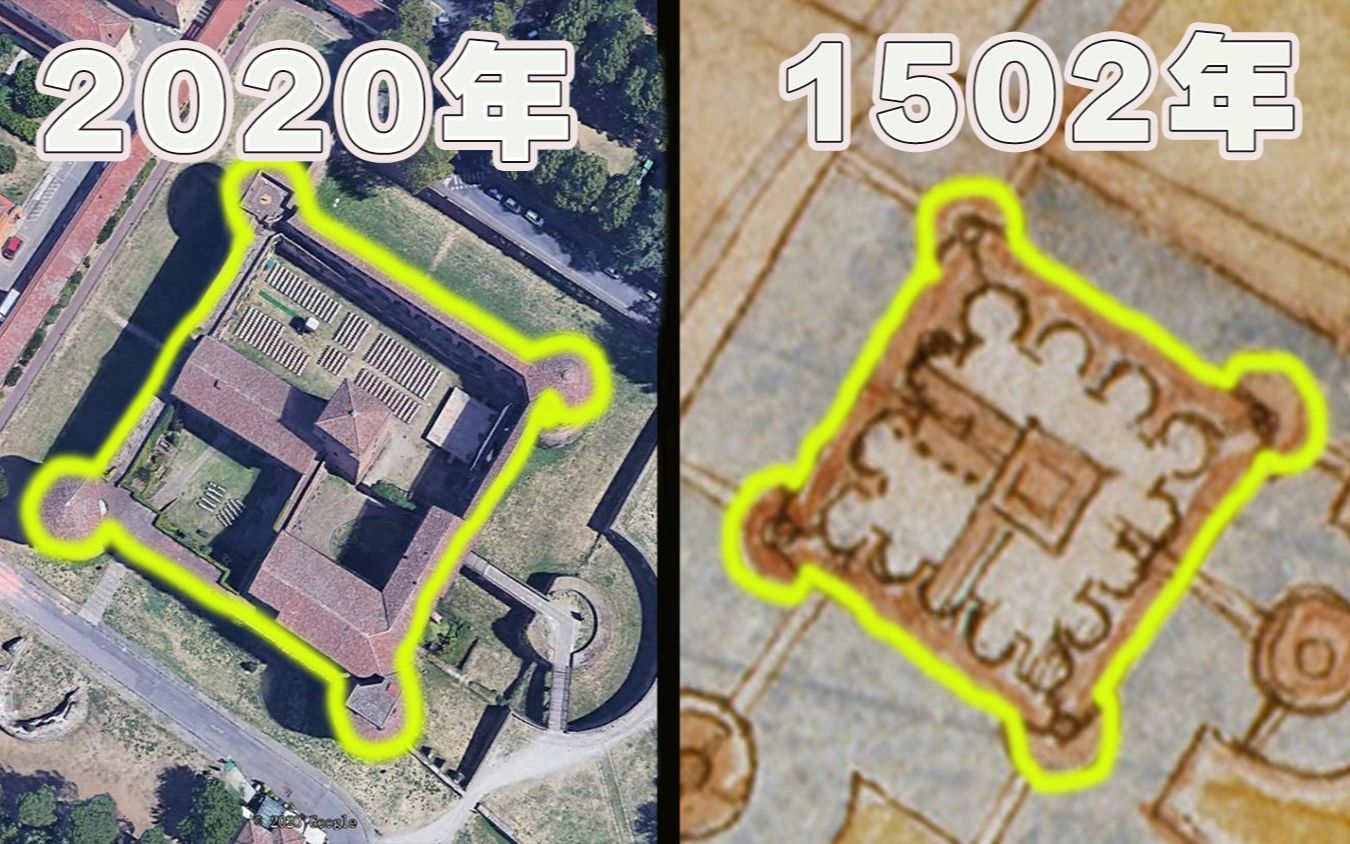 达芬奇在1502年是如何绘制的卫星地图