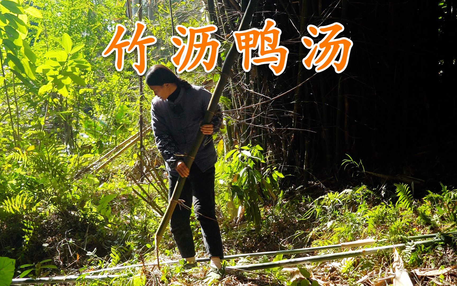 在广西的深山里,有一种竹,用来煲鸭汤可鲜了,鲜竹沥鸭汤吃过吗哔哩哔哩bilibili