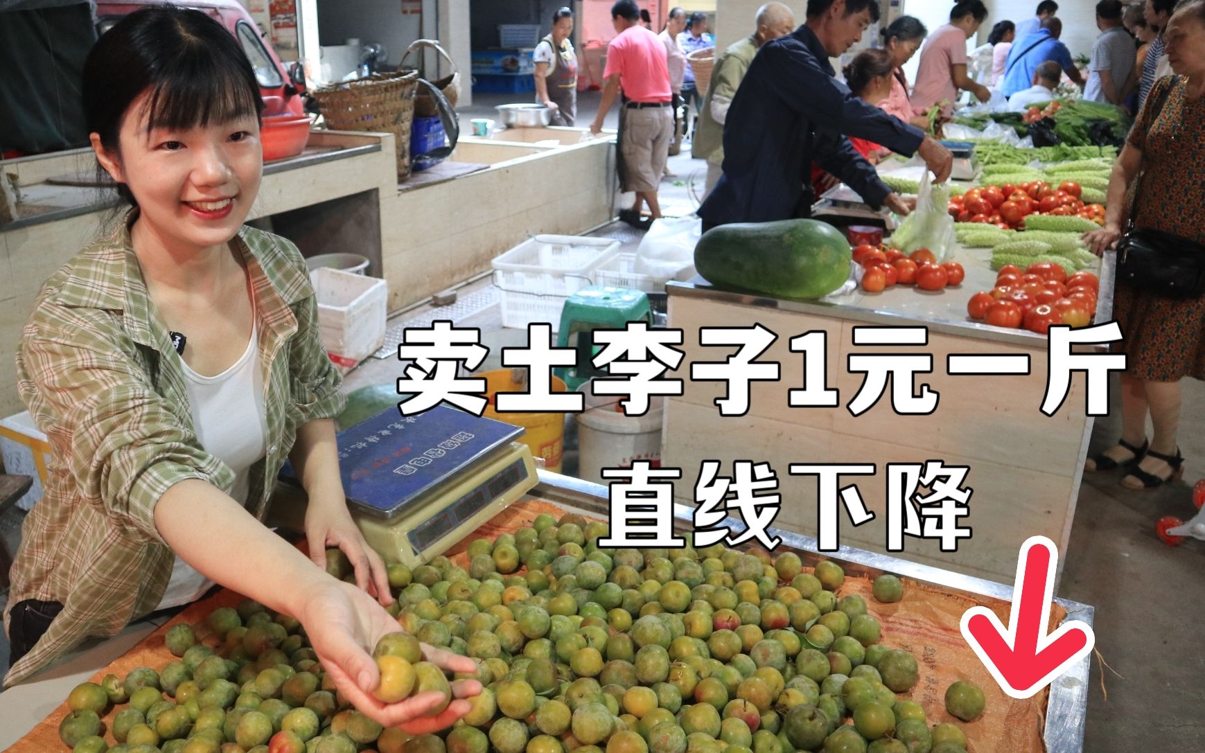 今天市场的李子价格直线下降,但妹子还是挺开心的-燕麦行游-燕麦行游-哔哩哔哩视频