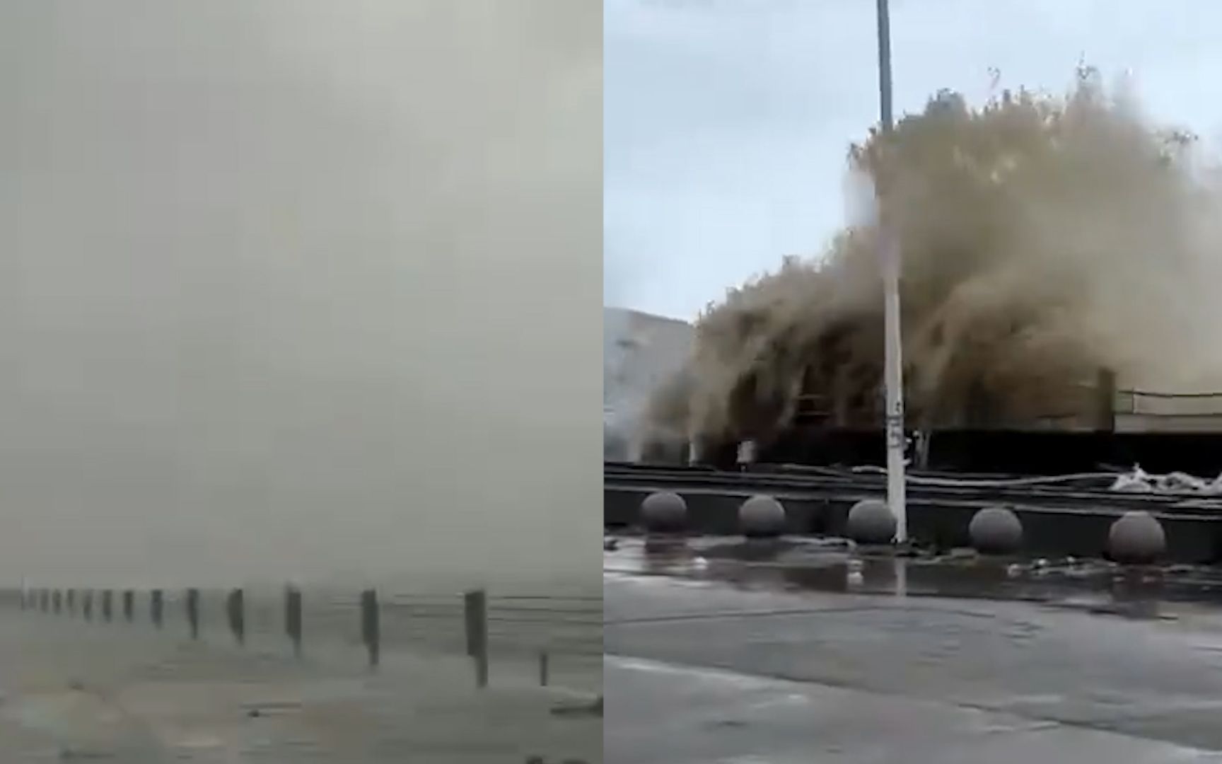 台风“暹芭”登陆在即!阳江沿海公路遭海浪“漫灌” 巨浪层叠奔涌哔哩哔哩bilibili