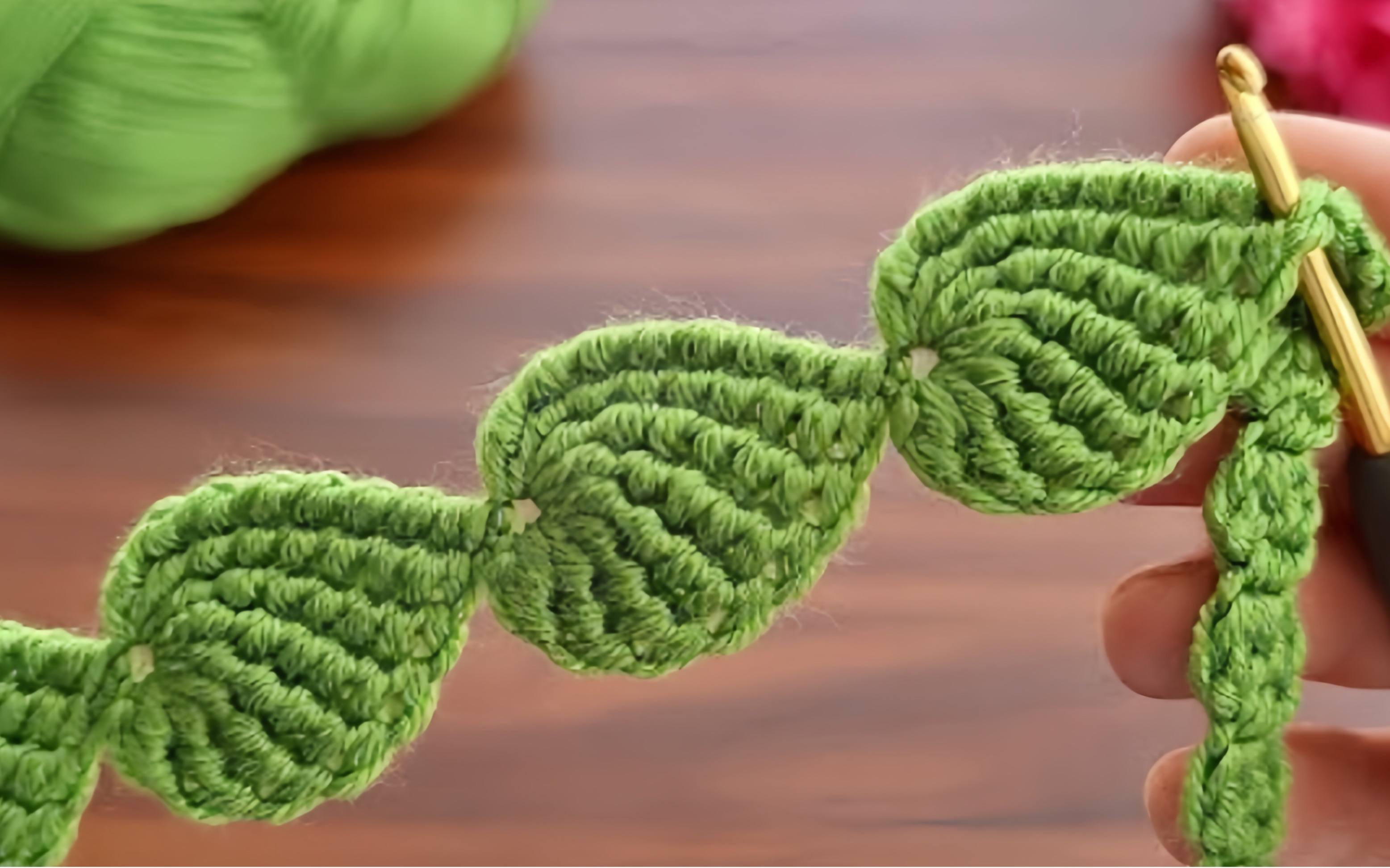 阿富汗针法.叶子发带的详细编织教程