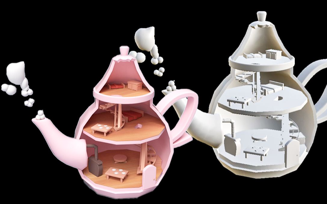 【3dmax建模】 超详细讲解茶壶场景建模,零基础3d场景建模教学