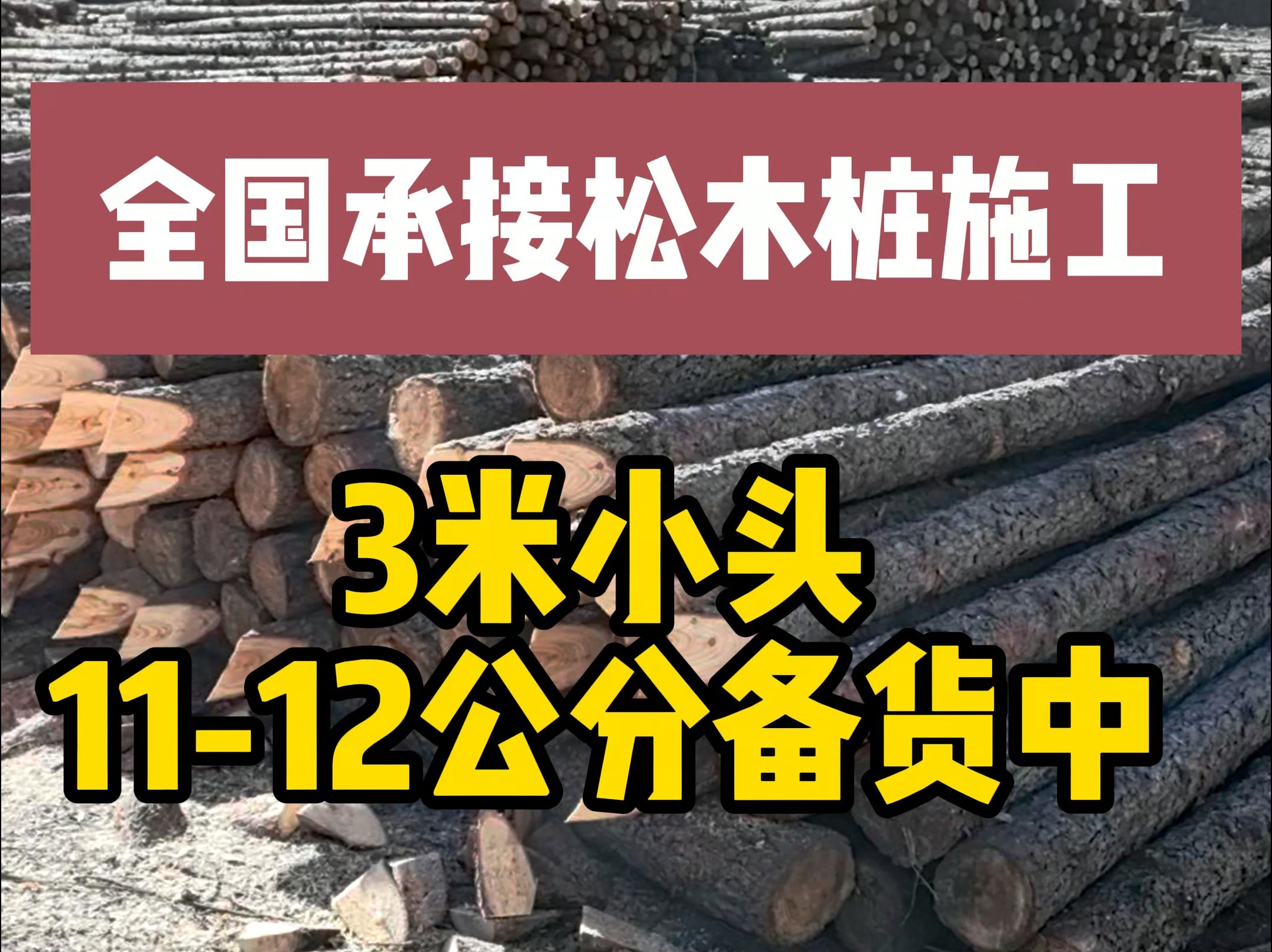 江苏客户3米小头1112cm等待装车中,水利工程河道打桩木批发实力厂家哔哩哔哩bilibili