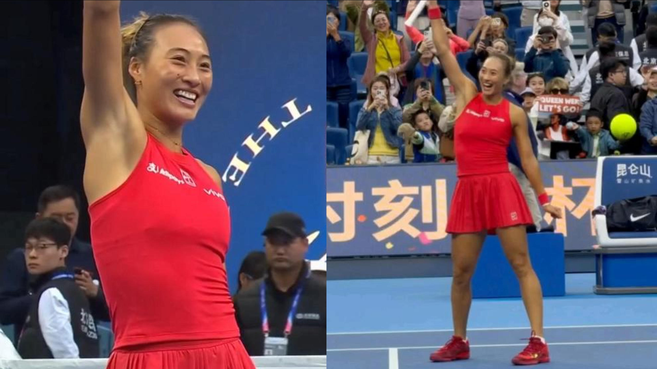 中网可爱瞬间！郑钦文鏖战3小时取胜，赛后美少女战士变身庆祝