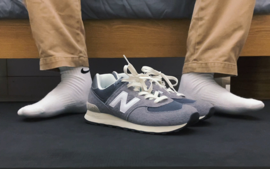 【鞋身展示】New Balance 574 上脚试穿效果哔哩哔哩bilibili