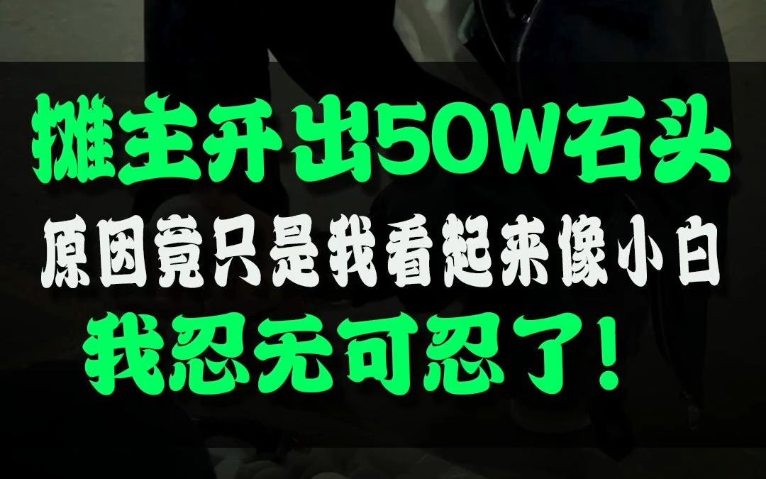 摊主开出50W石头,原因竟只是看我像小白,这我还能忍得了?哔哩哔哩bilibili