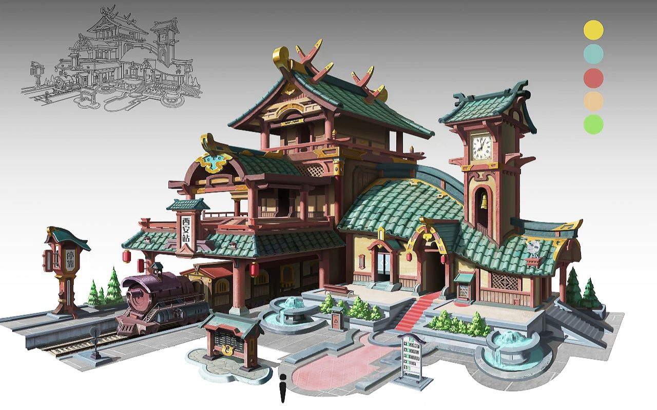 【3dmax建模】三小时教你如何建模大型古建筑场景