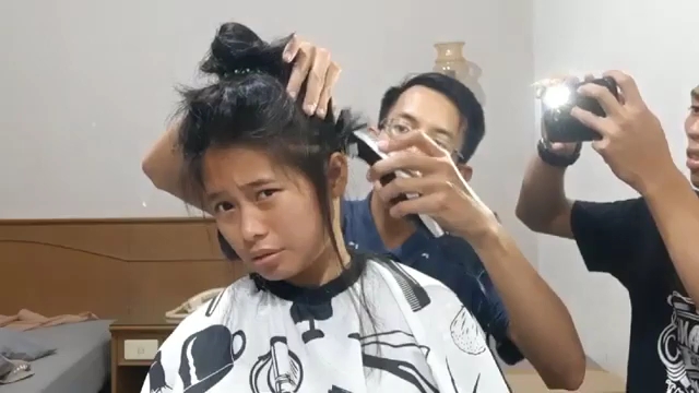 长发剪短发教学