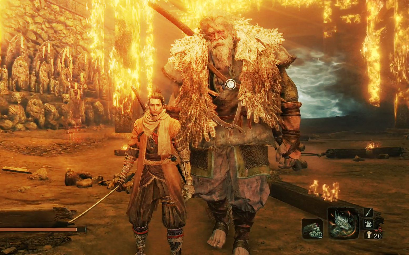 【只狼】不动拆招简单过法《义父 枭》流程_哔哩哔哩 (゜-゜)つロ