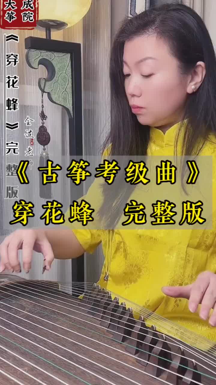 古筝考级曲穿花蜂完整版古筝教学线上教学古筝考级曲古筝演奏穿花