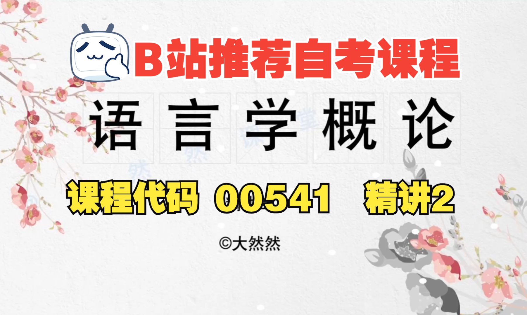 [图]【正版自考课程私信我】00541 语言学概论 精讲2 2504考期 王然 自考精讲课程 自考课程 最新课程 专升本 学历提升