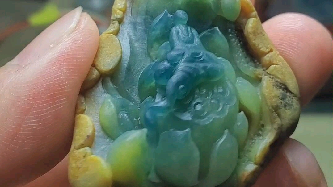 大马坎 带皮巧雕 悟道题材