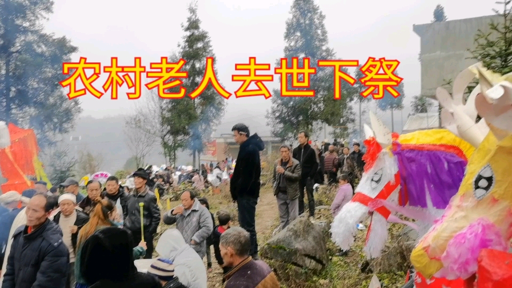 实拍贵州农村老人去世,几百人去下祭,场面太震撼了哔哩哔哩bilibili