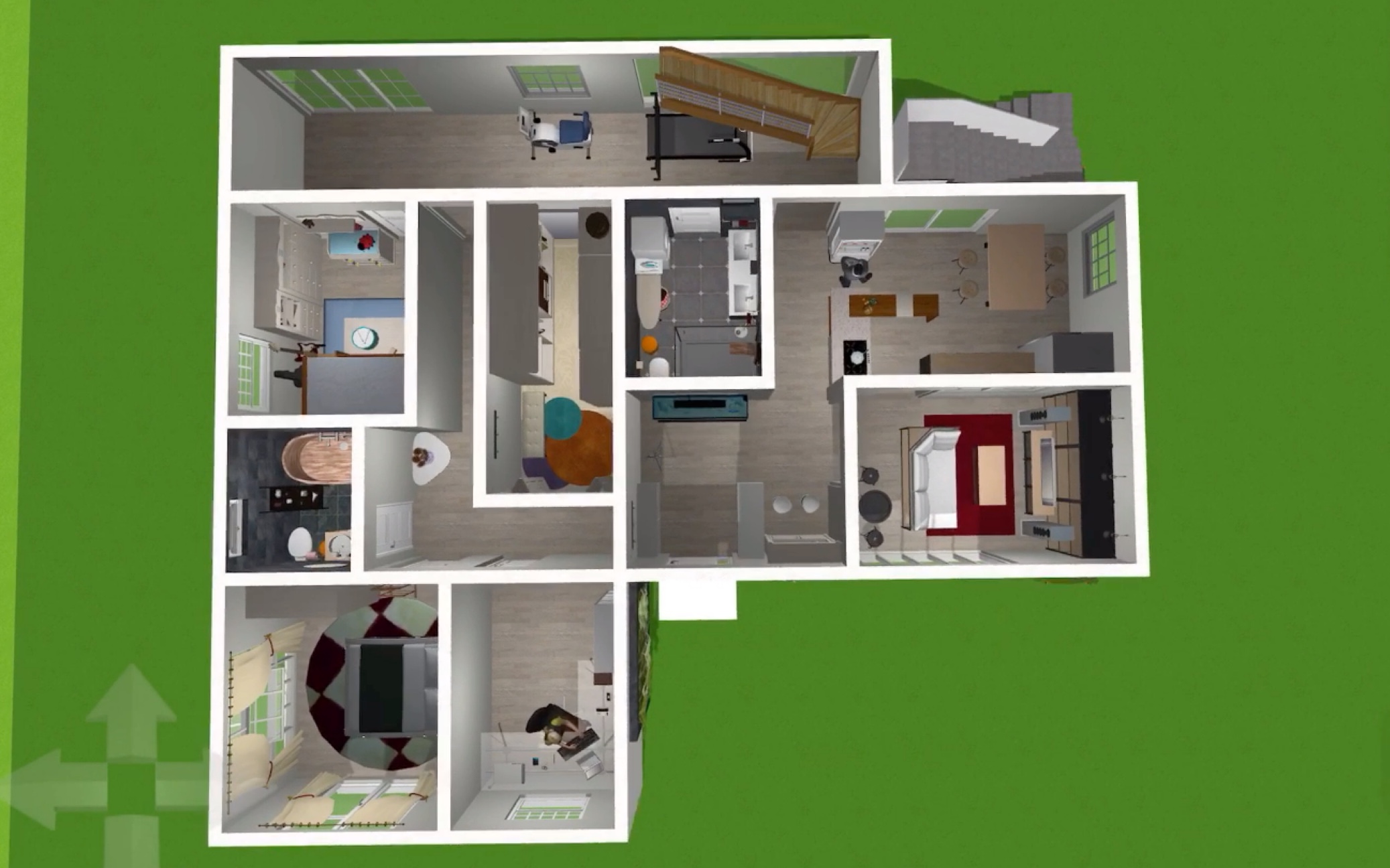 活动作品家居3d设计diy两室一厅两卫郊区豪宅