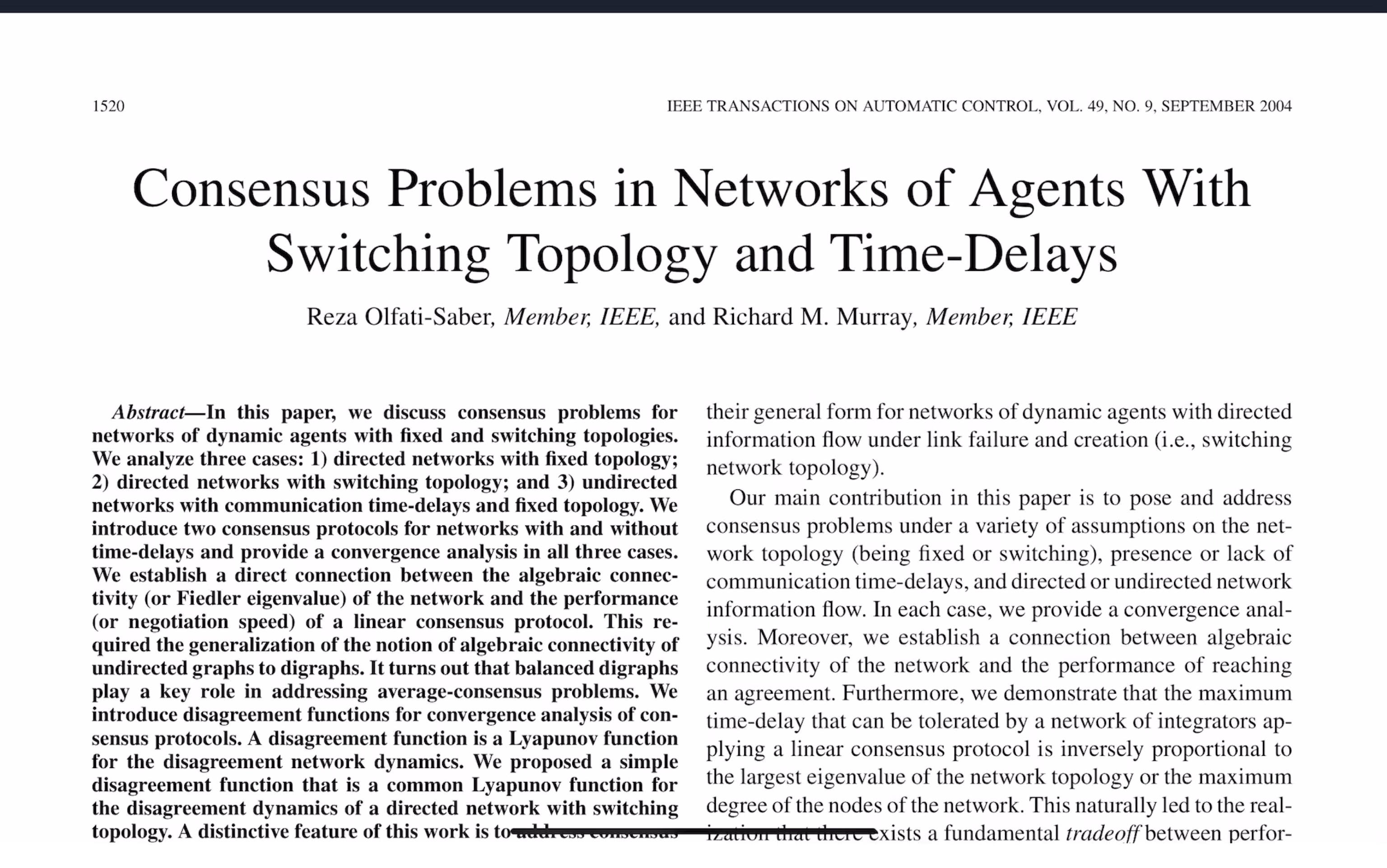 多智能体论文讲解一consensus Problems With Switching Topology and TimeDelays哔哩哔哩bilibili