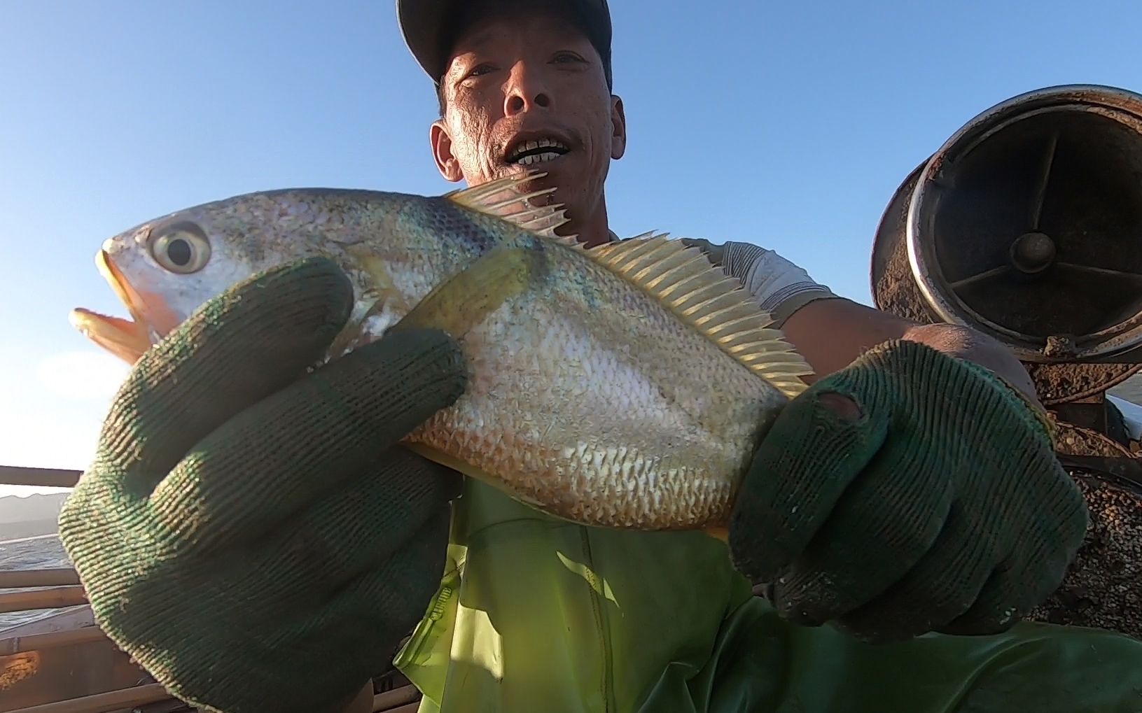 阿雄迎大浪捕鱼大丰收,黄瓜鱼都还是活蹦乱跳的,今天能赚几百块