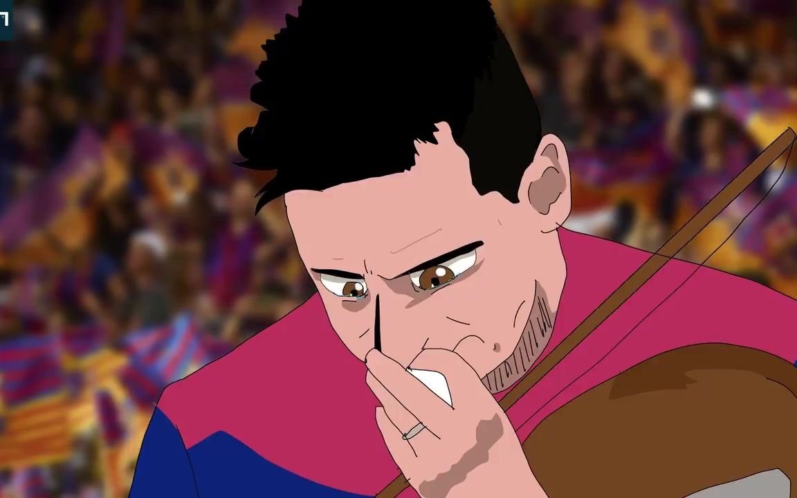 足球动画·梅西告别巴萨转会大巴黎