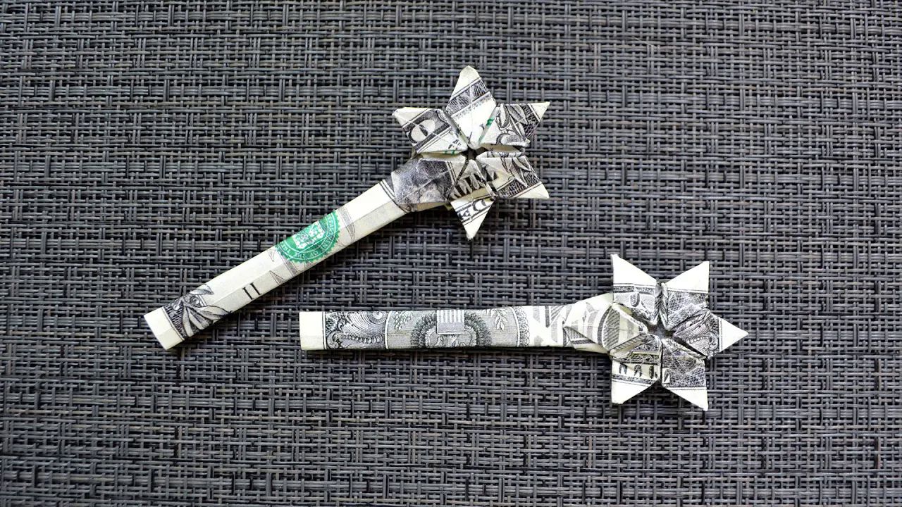 【nprokuda origami】星星魔杖纸币折纸教程my money magic wand