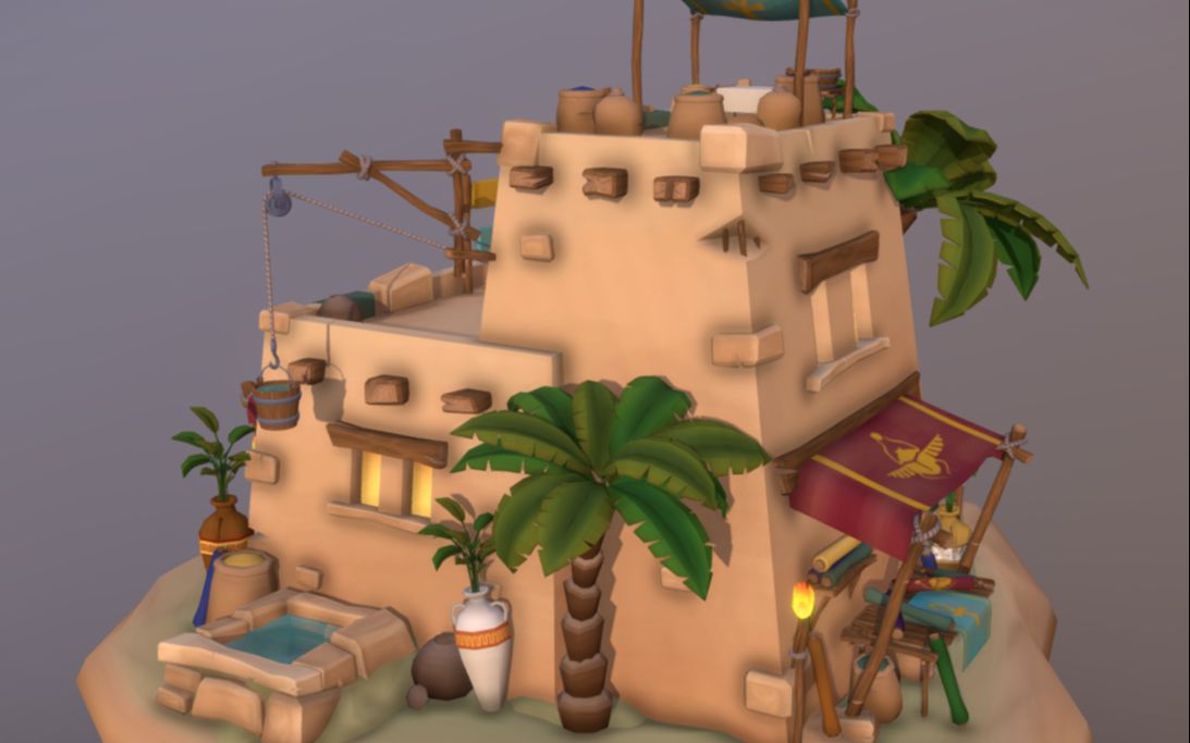 【maya建模】小土屋-部落小场景,次世代场景道具制作