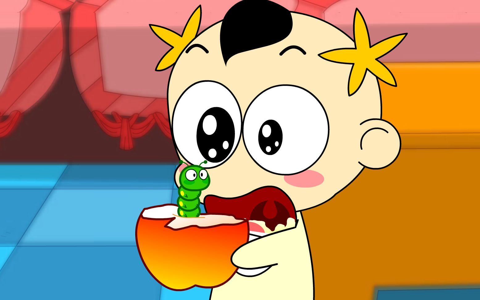 奶瓶小星:苹果蛆,搞笑动画短片_哔哩哔哩 (゜-゜)つロ 干杯~-bilibili