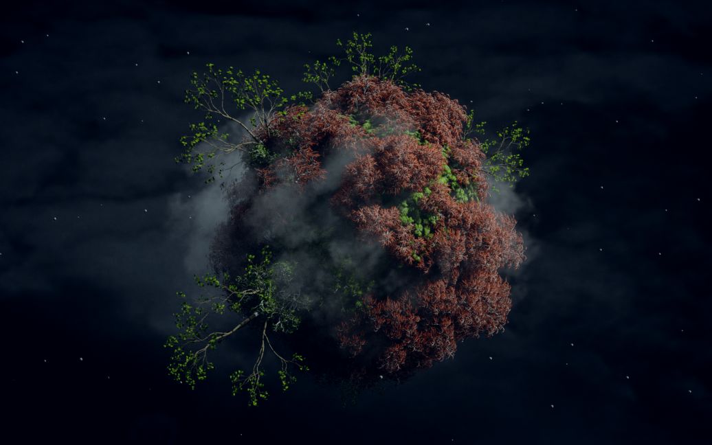 c4d与oc渲染器制作植物星球教程