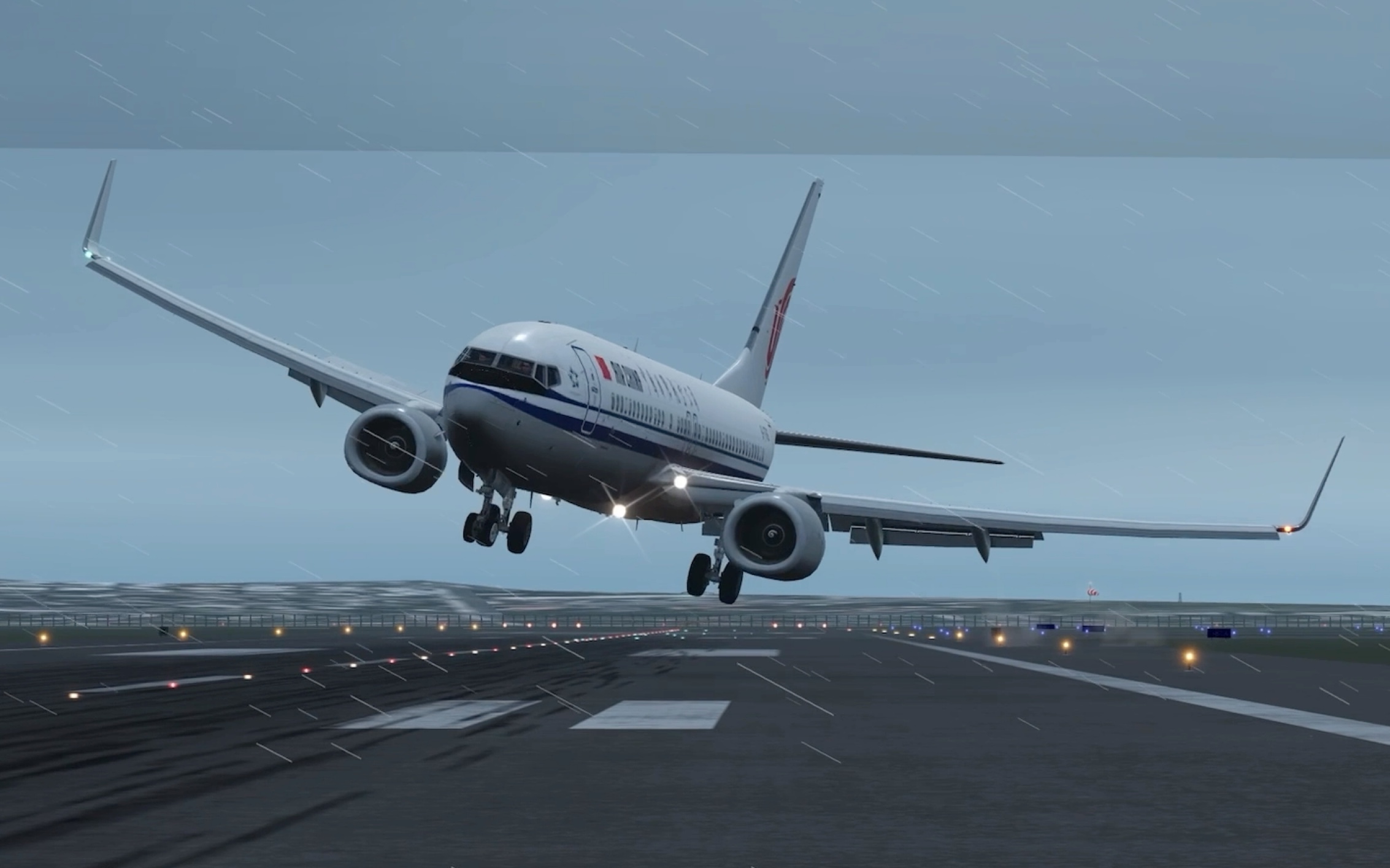 震惊!强侧风着陆 风切变右翼触地后竟复飞成功