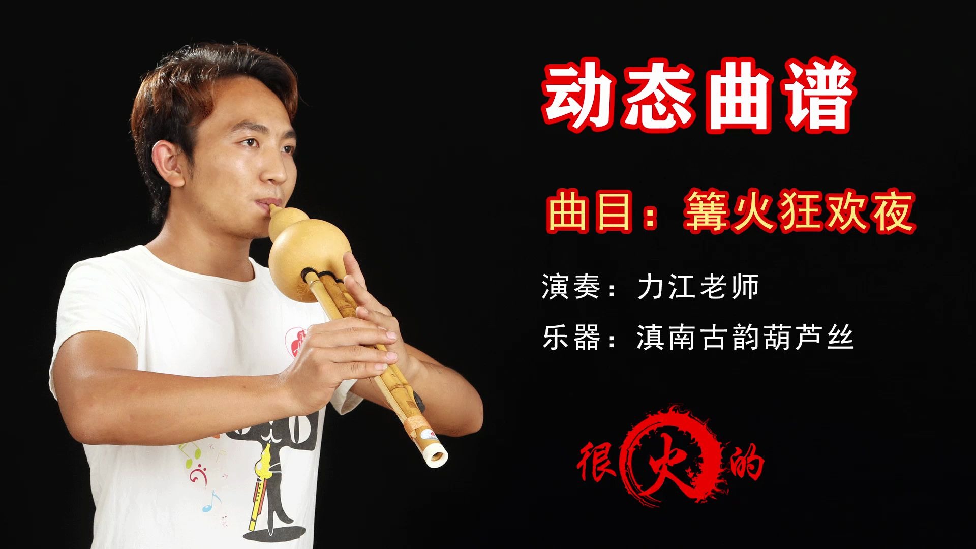 张笑老师作曲《篝火狂欢夜》葫芦丝动态曲谱示范_哔哩哔哩_bilibili