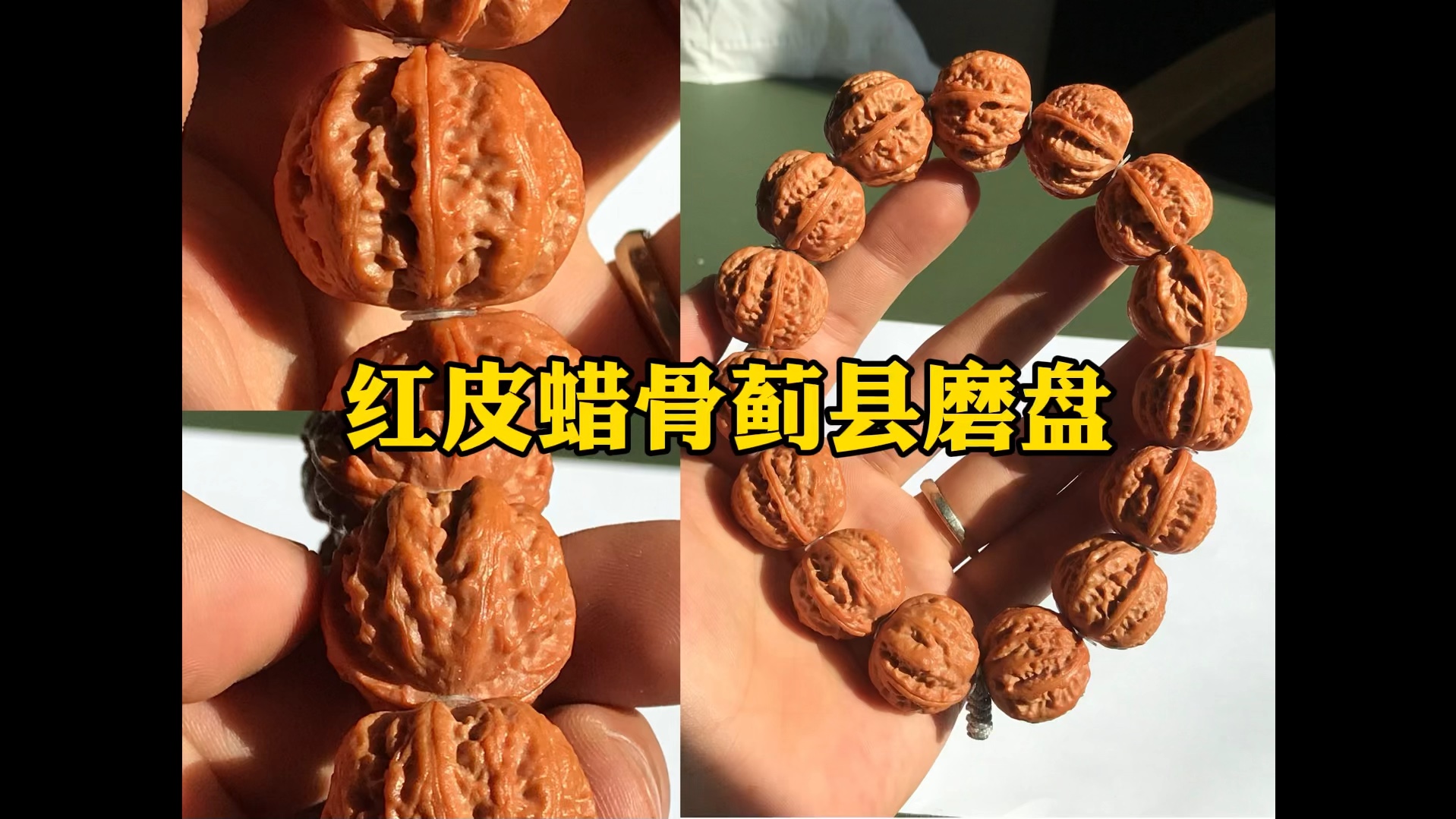 蓟县红磨盘来了!红皮蜡骨有着极为嫩红的皮质,想玩不透红都难哔哩哔哩bilibili