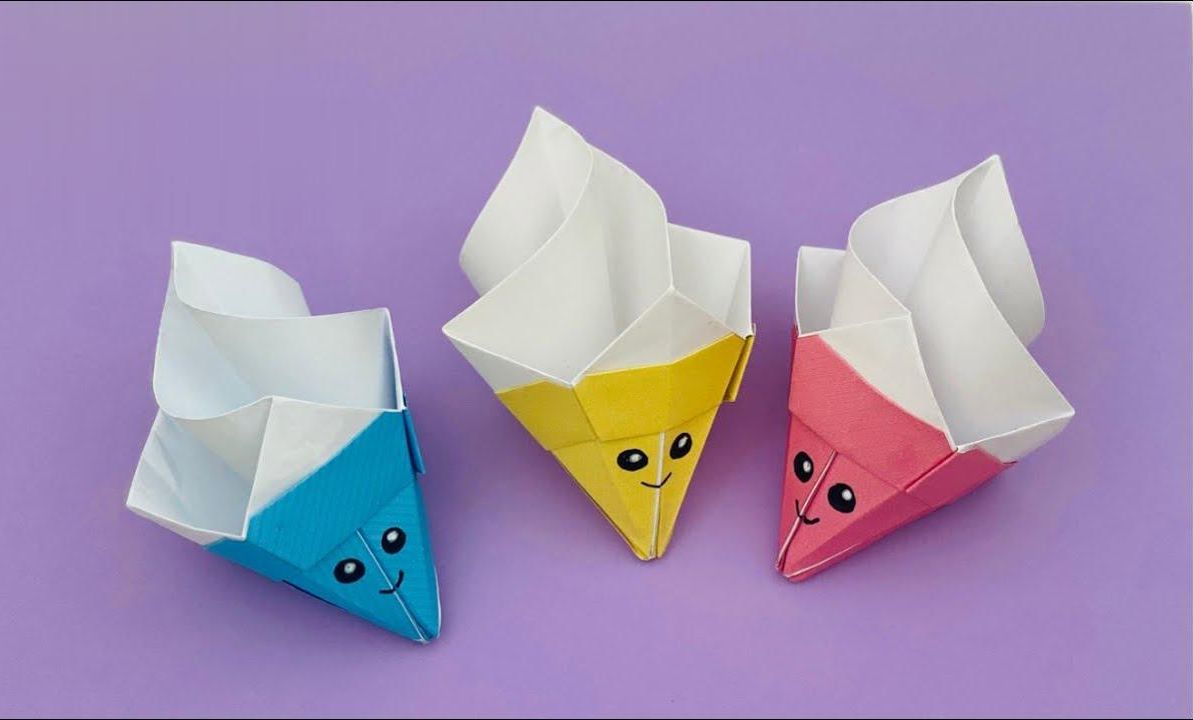 今天我们来制作一个折纸冰淇淋!