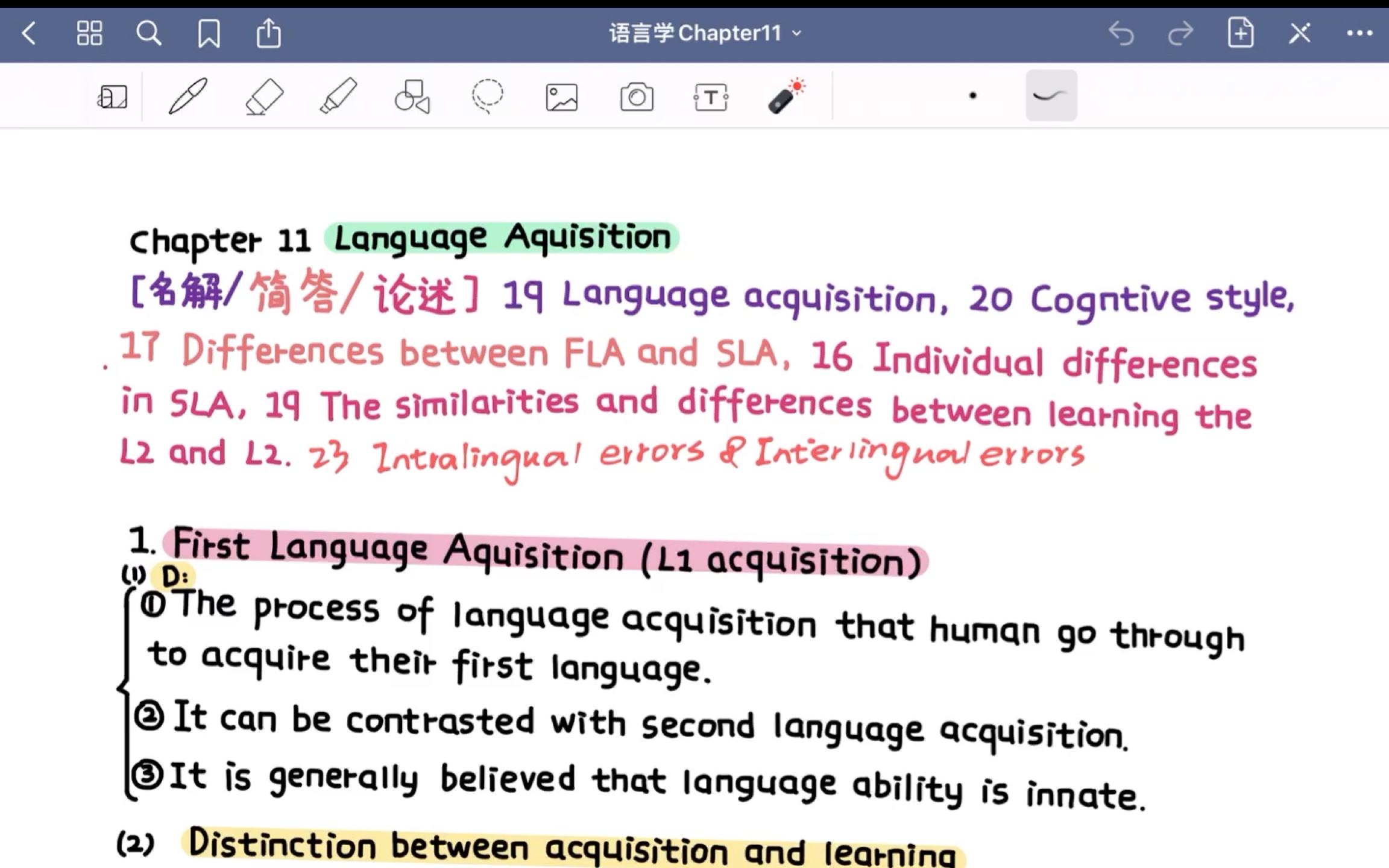 [图]西外学科英语考研｜刘润清《新编语言学教程》Chapter11 Language Acquisition