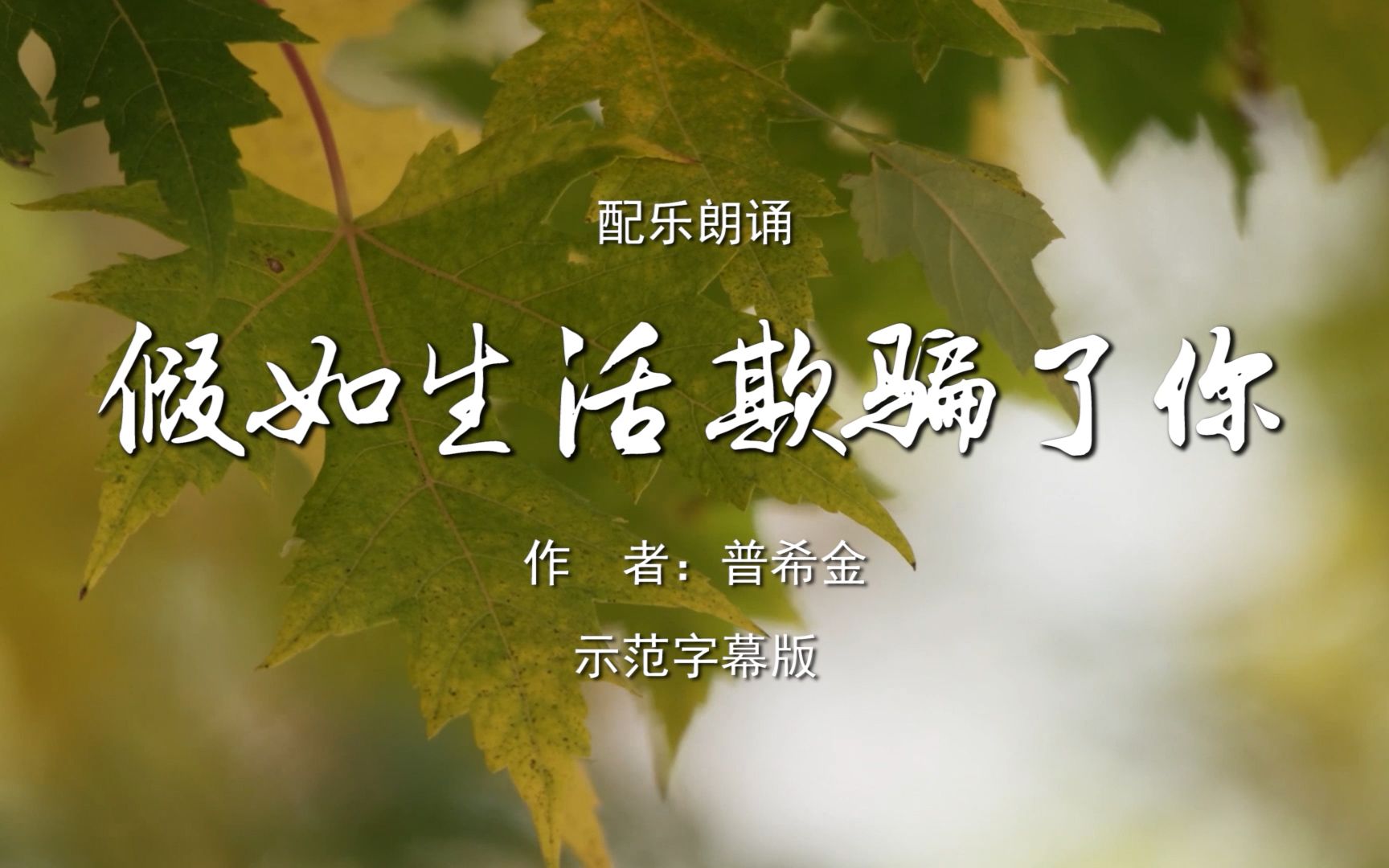 假如生活欺骗了你 诗歌朗诵配乐伴奏舞台演出led背景视频素材tv